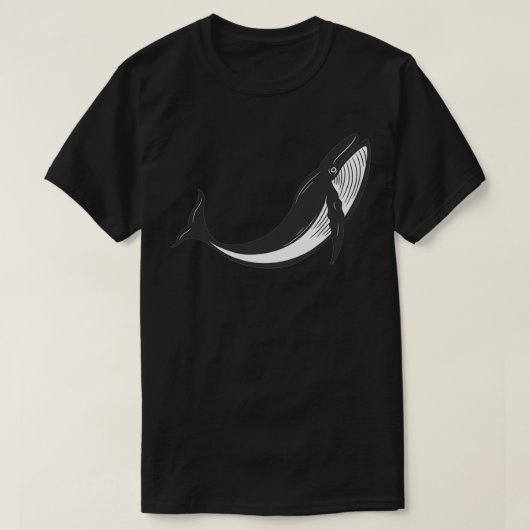 シンプルブラックオンホワイトクジラ23 Tシャツ (デザイン正面)