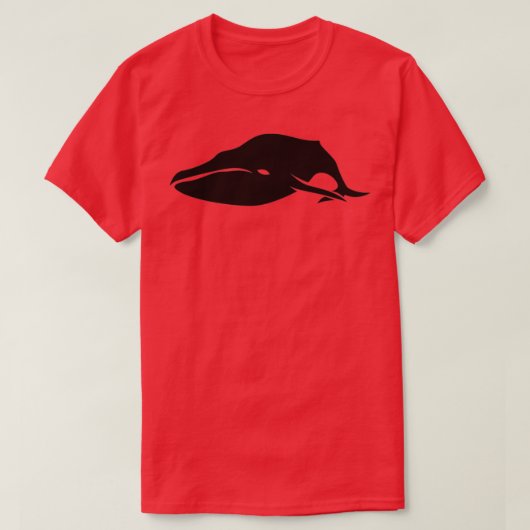 シンプルブラックオンホワイトクジラ9 Tシャツ (デザイン正面)