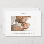 シンプルブラックオンホワイト導入写真ベビー誕生 案内状 (正面)