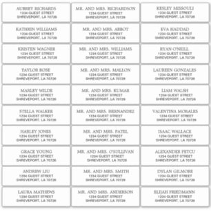 シンプルブラックオンホワイト結婚ズゲスト住所 シール