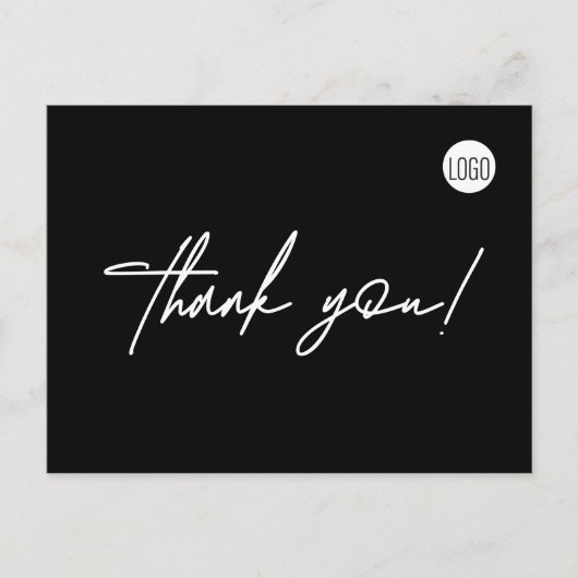 シンプルブラックカイロプラクティックカスタムロゴ ポストカード (正面)