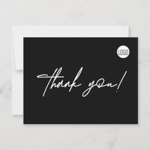 シンプルブラックカイロプラクティックカスタムロゴ ポストカード