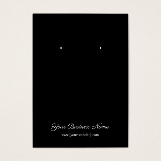 シンプルブラックカスタムイヤリング名刺 (正面)