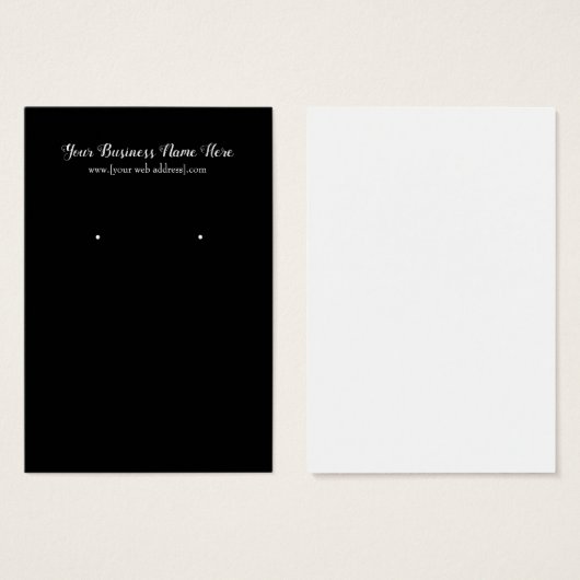 シンプルブラックカスタムイヤリング表示名刺 (正面&裏面)