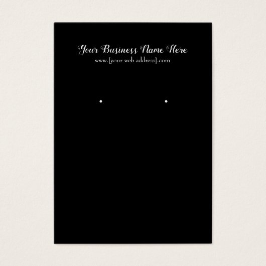 シンプルブラックカスタムイヤリング表示名刺 (正面)
