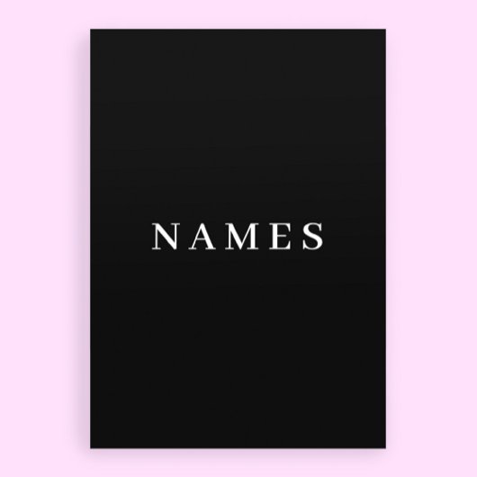 シンプルブラックカスタム名の追加エレガント シーズンカード