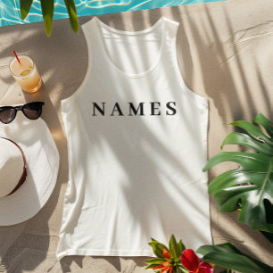 シンプルブラックカスタム名の追加エレガント タンクトップ