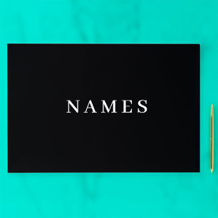 シンプルブラックカスタム名の追加エレガント ペーパーパッド