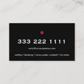 シンプルブラックカメラレンズ写真撮影カード 名刺 (裏面)