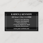 シンプルブラックカーサービス詳細写真テンプレート 名刺 (裏面)