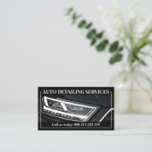 シンプルブラックカーサービス詳細写真テンプレート 名刺 (スタンド正面)