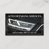 シンプルブラックカーサービス詳細写真テンプレート 名刺 (正面)