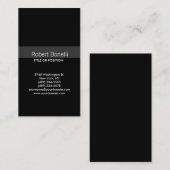 シンプルブラックグレイストライプ名刺 名刺 (正面/裏面)