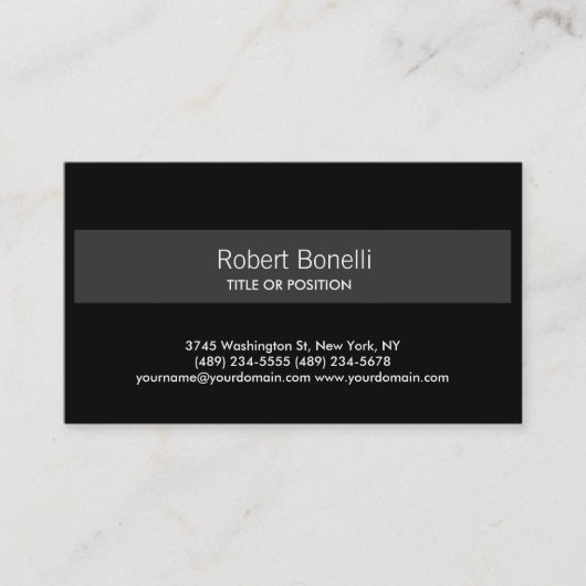 シンプルブラックグレイストライプ名刺 名刺 (正面)