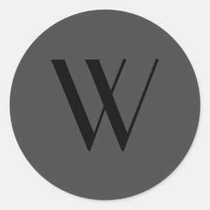 シンプルブラックグレイ独身のレターミニマモダンリスト ラウンドシール