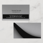 シンプルブラックグレープレーンモダン名刺 名刺 (正面/裏面)