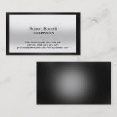 シンプルブラックグレーホワイトプレーンモダン名刺 名刺 (正面/裏面)