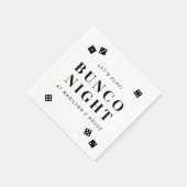 シンプルブラックサイコロバンコナイトナパーソナライズされたプキンス スタンダードカクテルナプキン (角)