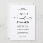 シンプルブラックシックモダンミニマルクラシックエレガント 招待状 (正面)