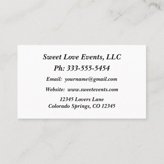 シンプルブラックシルバーウェディングプランナー名刺 名刺 (裏面)