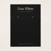 シンプルブラックシルバーネックレスイヤリングディスプレイカード (正面)