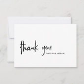 シンプルブラックスクリプトタイポグラフィサンキューカード 招待状 (正面)