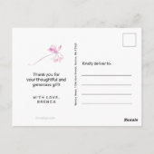 シンプルブラックスクリプト写真卒業ありがとう ポストカード (裏面)