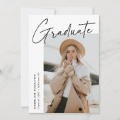 シンプルブラックスクリプト5フォトコラージュ卒業 案内状 (正面)