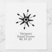 シンプルブラックスノーフレーク冬クリスマス ワインラベル (シングルラベル)