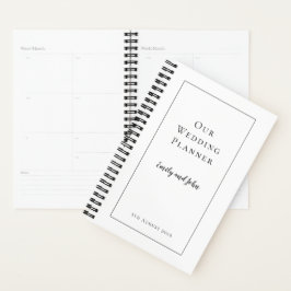 シンプルブラックタイポグラフィと縁ど結婚s プランナー手帳