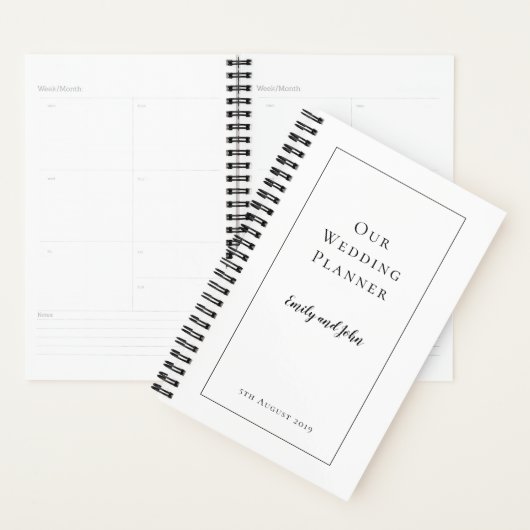 シンプルブラックタイポグラフィと縁ど結婚s プランナー手帳 (ディスプレー)