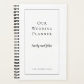 シンプルブラックタイポグラフィと縁ど結婚s プランナー手帳 (正面)