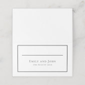 シンプルブラックタイポグラフィと縁ど プレイスカード (外部開封)