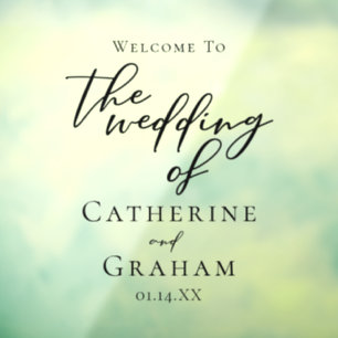 シンプルブラックタイポグラフィフォーマルの結婚歓迎 ウィンドウサイン