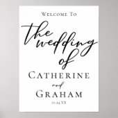 シンプルブラックタイポグラフィフォーマルの結婚歓迎 ポスター (正面)