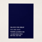 シンプルブラックネイビーカーシブイヤリングディスプレイカード (裏面)