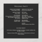 シンプルブラックノワール結婚モノグラム式 プログラム (裏面)