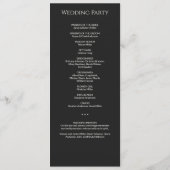 シンプルブラックノワール結婚モノグラム式 プログラム (裏面)