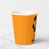 シンプルブラックハッピーハローウィンパンプキン顔オレンジ 紙コップ (右)