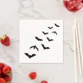 シンプルブラックハロウィンこうもりシルエットデザイン スタンダードカクテルナプキン (インサイチュ)