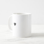 シンプルブラックハートラヴモダンバレンタミニマルイン コーヒーマグカップ (正面左)
