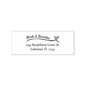 シンプルブラックハート結婚差出人住所 ラバースタンプ (インプリント)