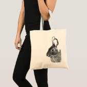 シンプルブラックバニーエコフレンドリー引用文 トートバッグ (正面(商品))