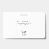 シンプルブラックビジターパス会社ロゴ バッジ (裏面)