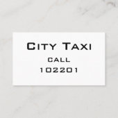 シンプルブラックビジネスカードホワイト文字- TAXI 名刺 (裏面)