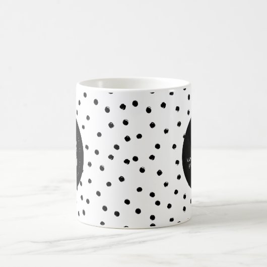 シンプルブラックビミニマルジネスロカスタムゴ コーヒーマグカップ (中央)