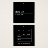 シンプルブラックビモダンジネスつるラベル (正面&裏面)