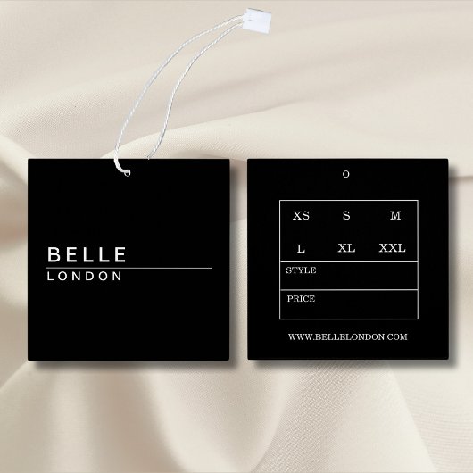シンプルブラックビモダンジネスつるラベル