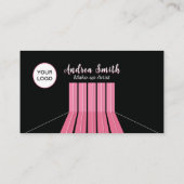 シンプルブラックピンクガーリーソーシャルメディアのアイカスタムコン 名刺 (裏面)