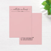 シンプルブラックピンクスクリプトネックレスディスプレイカード (デスク)